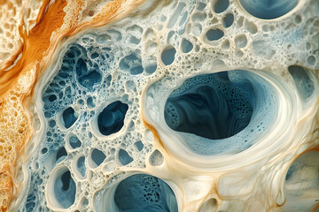 Poster - Detailed close-up view of an abstract porous texture.