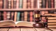 © Solikah - Law and justice gavel with open book in library