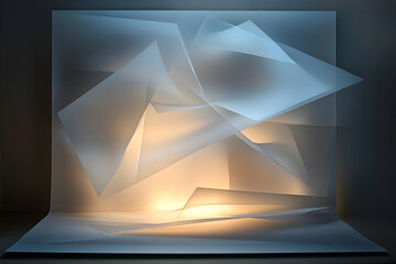 Poster - Abstract translucent shapes in dynamic interplay.