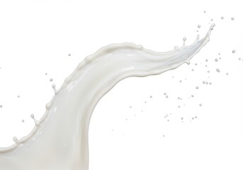 Poster - Milk splash with droplets against a white background, food and drink concept