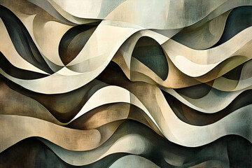 Poster - Abstract design with flowing, layered forms.