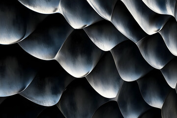 Poster - Abstract textured surface of undulating forms in dark tones.