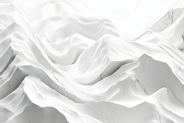 Poster - Abstract design of undulating white marble forms.