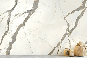 Poster - Detailed close-up view of a white marble-like surface.
