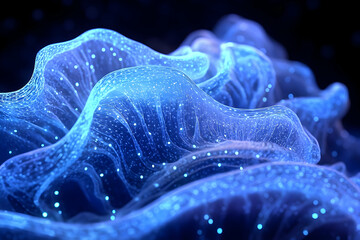 Poster - Abstract digital design displaying flowing, translucent forms.