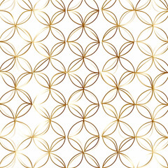 Poster - Elegant gold repeating pattern on a white background.