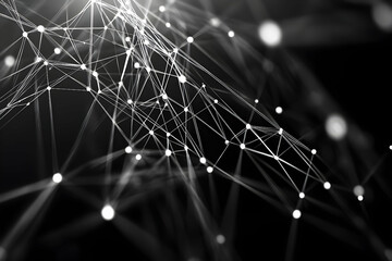 Poster - Abstract network of luminous connections against a dark background.