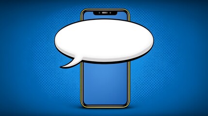 Smartphone PopArt Chat Bubble Mobile Messaging.