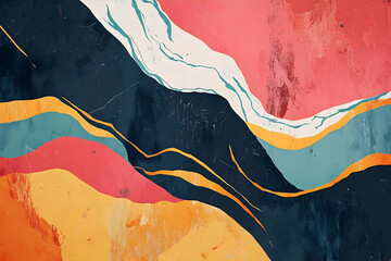 Poster - Abstract design with textured color blends.
