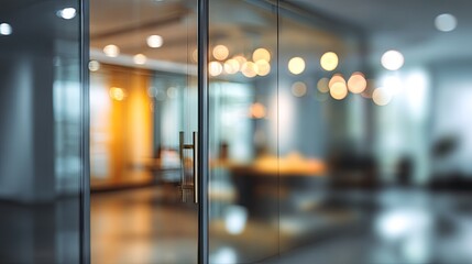 Networking event in modern office space blurred interior background professional environment