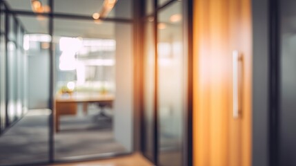 Business meeting setup modern office blurred background professional environment focused perspective