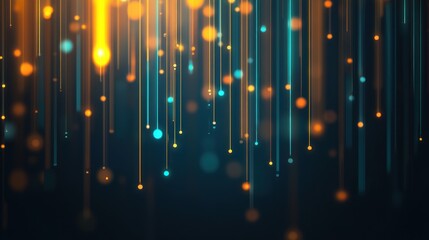 Poster - Abstract light trails with blurred bokeh background, digital art
