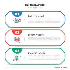 Fototapete - Business infographic template. 3 Step timeline journey. Process diagram, 3 options on white background, social media post, Infograph elements vector illustration.