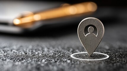 Poster - Bright red pin placed on a map highlighting a specific location with clear visual representation of navigation