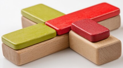 Poster - Wooden toy cross symbolizing faith and balance in a cross-asset correlation risk matrix concept for finance
