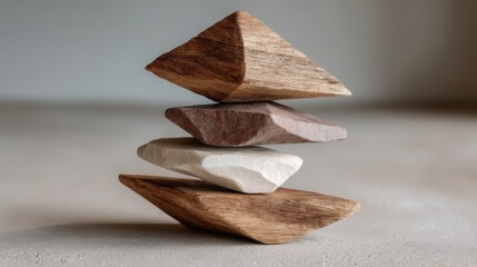 Poster - Stack of rocks symbolizing stability and balance in crypto and stock strategy comparison concept for investment