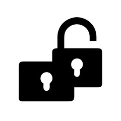 Aufkleber - Two black padlock icons (one closed, one open) on white background. Use for security, privacy, or access control sites/blogs.