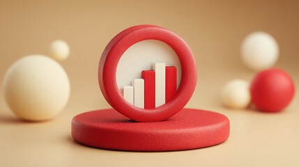 Poster - red encircling a white building symbolizing the impact of high volatility events on financial earnin
