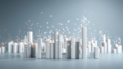 Poster - Group of white candles symbolizing hyper-rational market behavior in investing icon concept for financial trends and analysis
