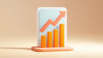 Poster - A smartphone displaying a bar graph for tracking earnings clearly in a modern income tracker concept view