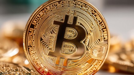 Poster - Bitcoin coin representing institutional-grade cryptocurrency solutions for investment and modern financial strategies