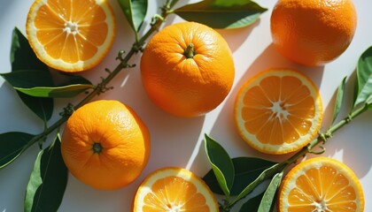 Poster - Refreshing Orange Fruit Still Life with Vibrant Colors and Natural Light
