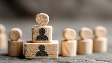 Poster - Person standing on a block of wood depicting an investment account hierarchy structure in a clean and organized concept