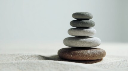 Poster - Natural stack of rocks symbolizing a calm and peaceful investment approach for achieving financial stability and growth