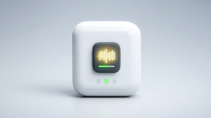 Poster - White button with green light symbolizing behavioral tracking and discipline in financial investment management systems