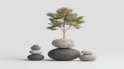 Poster - A tree growing from a pile of rocks symbolizing strong investment diversification and resilience amidst challenges