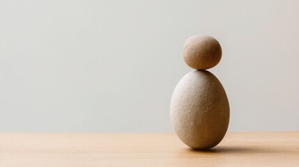 Poster - Small stone figure representing the balance of investment risk and reward highlighting the trade-off in financial decisions