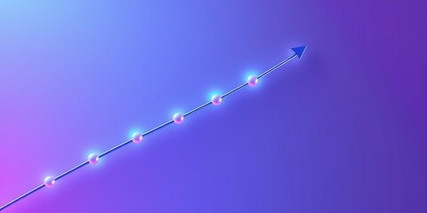 Poster - Abstract upward trend graph with glowing orbs and an arrow pointing to the future