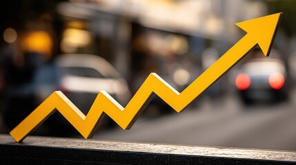 Poster - Street with yellow arrow indicating latent income potential as a concept of dormant earning opportunities in finance