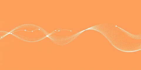 Poster - Elegant white dot wave design on a soft orange background perfect for website graphics