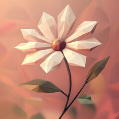 Poster - Geometric flower design in soft pastel colors.