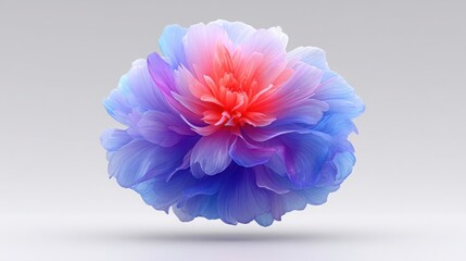 Poster - Beautiful flower with blue and pink petals representing macro diffusion concept in subtle market movements