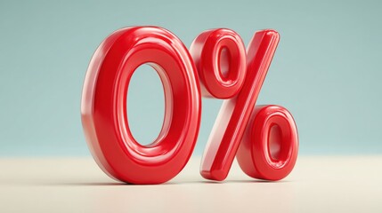 Poster - Bold red percentage sign on a plain background serving as a visual alert for margin requirements in trade positions