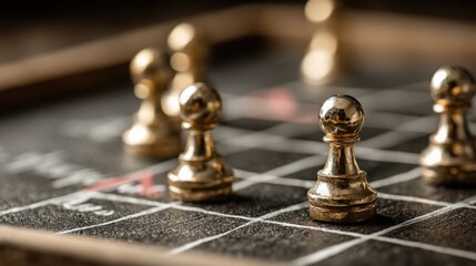Poster - Intense chess game depicting strategic moves and market-neutral strategies in a conceptual visual representation of finance