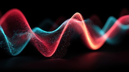 Poster - ethereal wave of light symbolizing market volatility and fluctuating trading conditions in abstract 