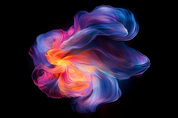 Poster - Vibrant abstract shapes in swirling, fluid forms.