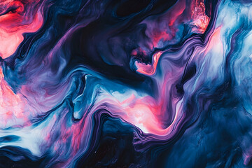 Poster - Vibrant abstract painting with swirling colors.