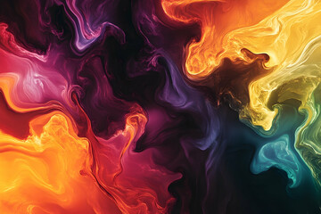 Poster - Vibrant, abstract design featuring fluid, swirling colors.