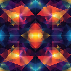 Poster - Intricate symmetrical design featuring vibrant color patterns.