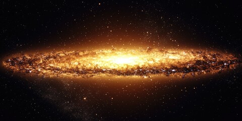 Wall Mural - bright, stylized galaxy loop with animated light flare from the middle