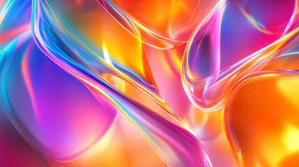Poster - Neon color abstract waves background with blue, pink, purple, orange, color design, energetic and bright image featuring colorful streak, Colorful background with seamless waves textures.