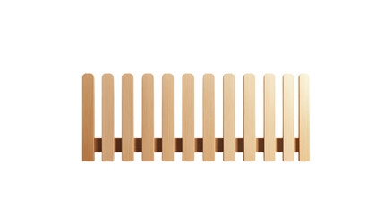 Poster - Minimalist pale wooden fence pattern on stark white backdrop illustration