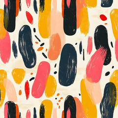 Poster - Abstract paint strokes in a vibrant color pattern.