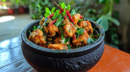 Poster - Fragrant curry with tender chicken chunks, thick coconut base and herbs