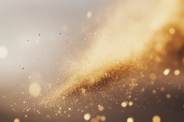 Poster - Defocused particles creating an abstract background with shimmering golden tones and soft light effects, defocused abstract particles background (ing)