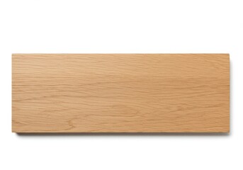 Poster - Rectangular piece of light brown wood with visible grain on a white background